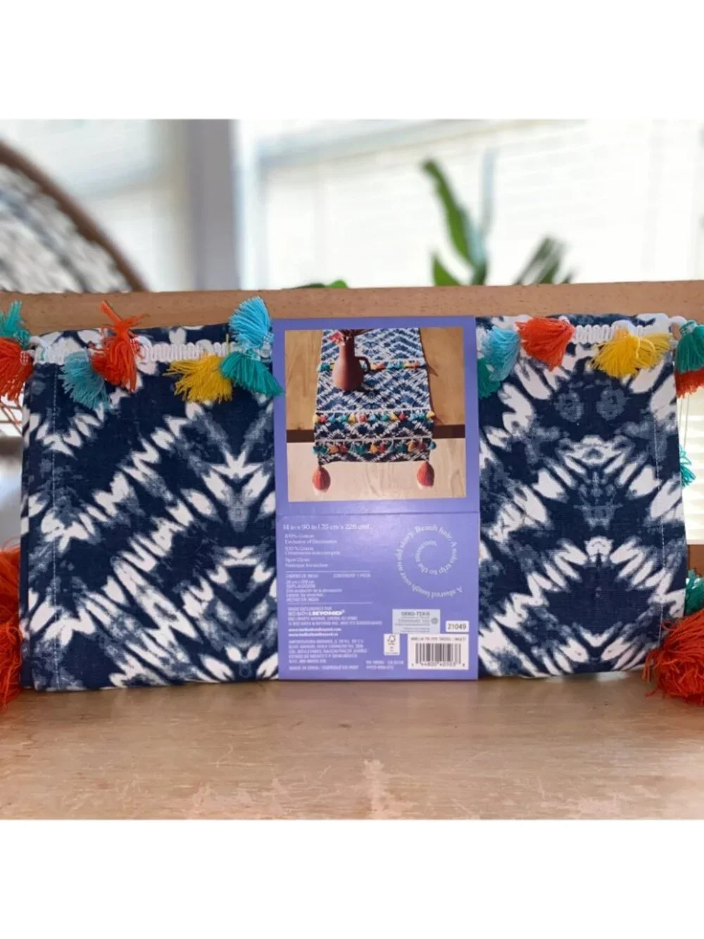 Wild Sage Sage Amelia Tie-Dye Tassel Table Runner